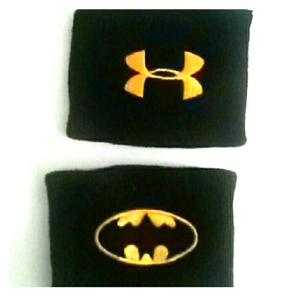 SOLD! Batman Under Armour Black/Gold Wristbands - Picture 1 of 1
